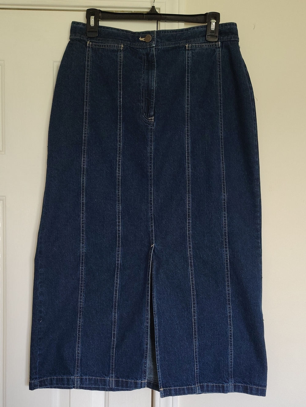 St. John's Bay Dark Blue Straight-Leg Denim Skirt